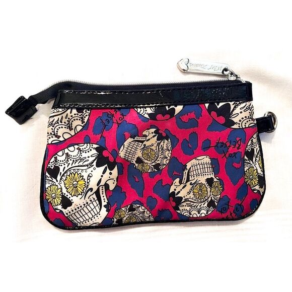 Betsey Johnson Cheetah Skull Wristlet - Picture 2 of 10